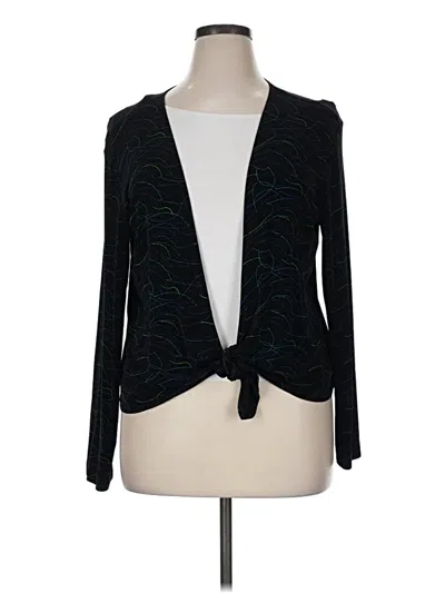 Pre-owned Travelers By Chico's Cardigan Sweater In Black