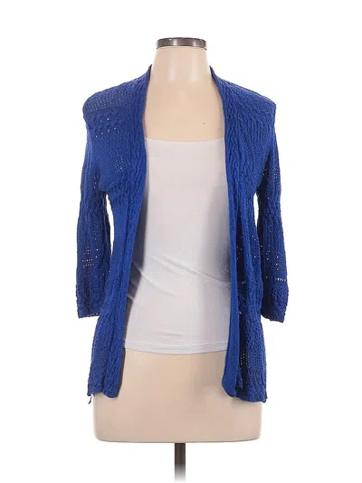 Pre-owned Travelers By Chico's Cardigan Sweater In Blue
