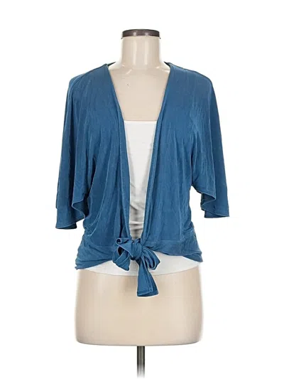 Pre-owned Travelers By Chico's Cardigan Sweater In Blue