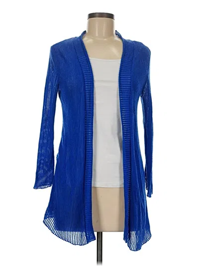 Pre-owned Travelers By Chico's Cardigan Sweater In Blue