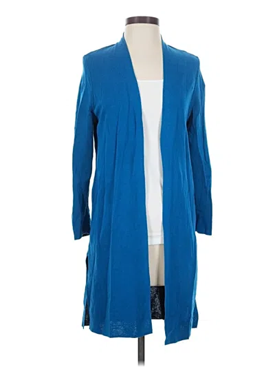 Pre-owned Travelers By Chico's Cardigan Sweater In Blue