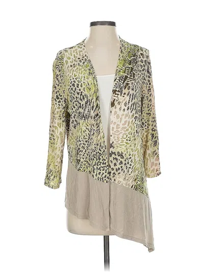 Pre-owned Travelers By Chico's Cardigan Sweater In Gold
