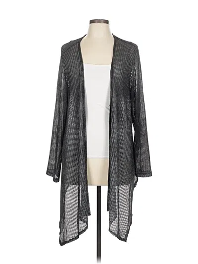 Pre-owned Travelers By Chico's Cardigan Sweater In Gray