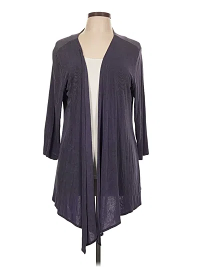 Pre-owned Travelers By Chico's Cardigan Sweater In Gray