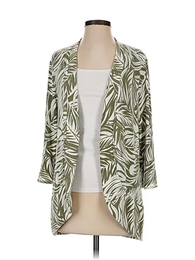 Pre-owned Travelers By Chico's Cardigan Sweater In Green