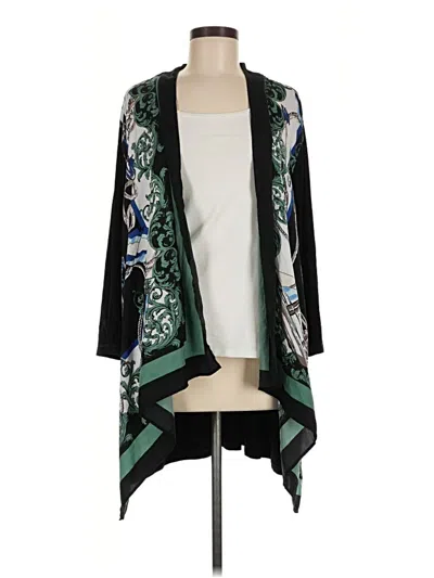 Pre-owned Travelers By Chico's Cardigan Sweater In Green