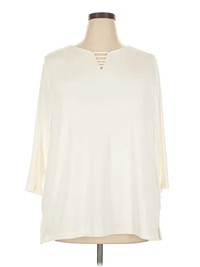 Pre-owned Travelers By Chico's Cardigan Sweater In Ivory