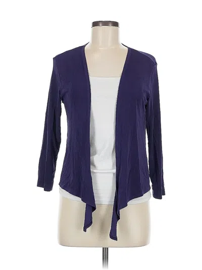Pre-owned Travelers By Chico's Cardigan Sweater In Purple