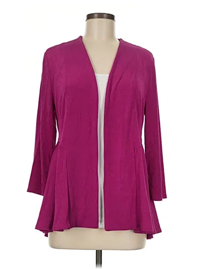 Pre-owned Travelers By Chico's Cardigan Sweater In Purple