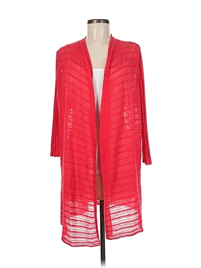 Pre-owned Travelers By Chico's Cardigan Sweater In Red