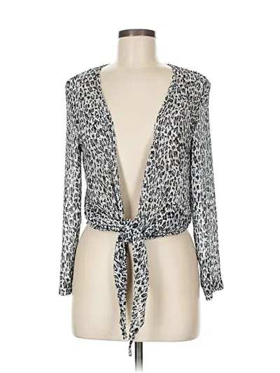 Pre-owned Travelers By Chico's Cardigan Sweater In Silver