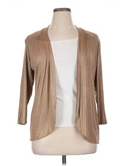 Pre-owned Travelers By Chico's Cardigan Sweater In Tan