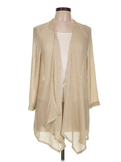 Pre-owned Travelers By Chico's Cardigan Sweater In Tan