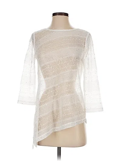 Pre-owned Travelers By Chico's Cardigan Sweater In White