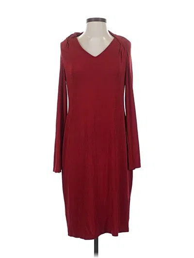 Pre-owned Travelers By Chico's Casual Dress In Burgundy