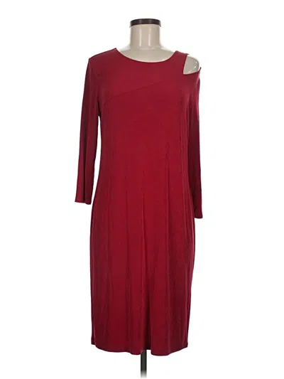 Pre-owned Travelers By Chico's Casual Dress In Burgundy