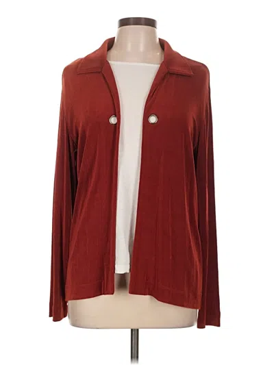 Pre-owned Travelers By Chico's Kimono In Burgundy