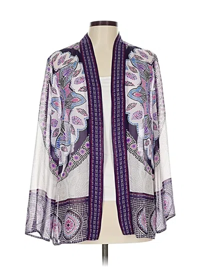 Pre-owned Travelers By Chico's Kimono In Purple