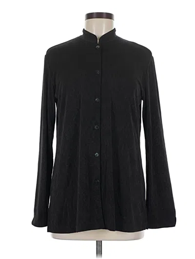 Pre-owned Travelers By Chico's Long Sleeve Blouse In Black