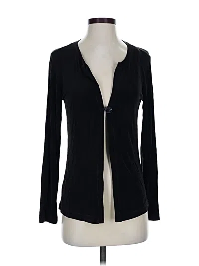 Pre-owned Travelers By Chico's Long Sleeve Top Black Plunge Neckline Tops