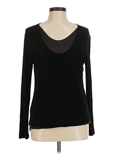 Pre-owned Travelers By Chico's Long Sleeve T-shirt In Black