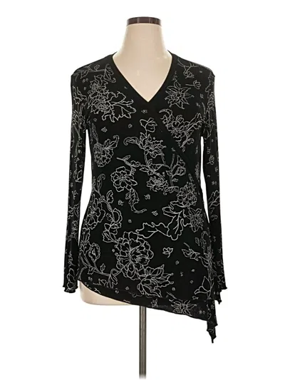 Pre-owned Travelers By Chico's Long Sleeve T-shirt In Black