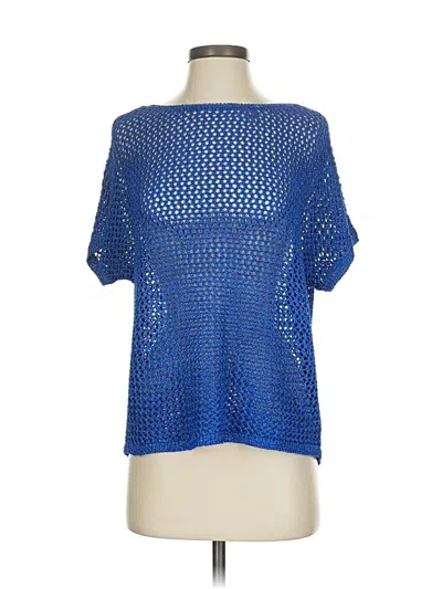 Pre-owned Travelers By Chico's Pullover Sweater In Blue