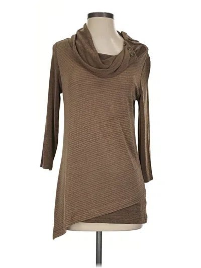 Pre-owned Travelers By Chico's Pullover Sweater In Brown