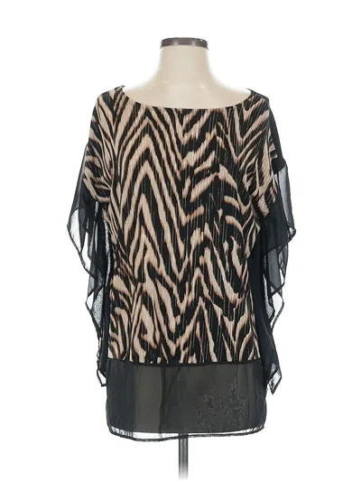 Pre-owned Travelers By Chico's Short Sleeve Blouse In Black