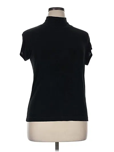 Pre-owned Travelers By Chico's Short Sleeve Turtleneck In Black