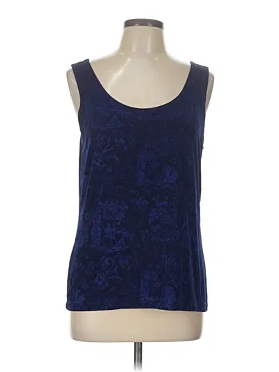 Pre-owned Travelers By Chico's Sleeveless Top Blue Scoop Neck Tops