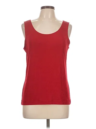 Pre-owned Travelers By Chico's Sleeveless Top Red Scoop Neck Tops