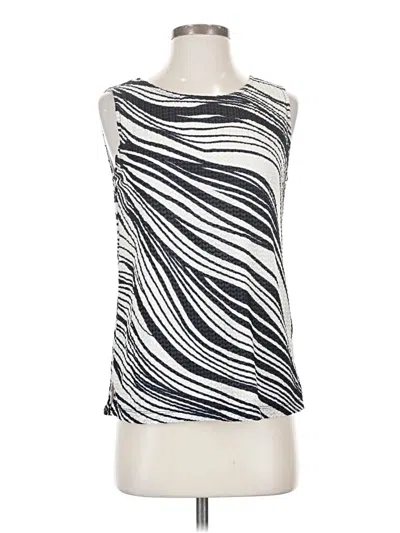 Pre-owned Travelers By Chico's Sleeveless Top Silver Boatneck Tops