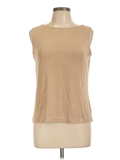Pre-owned Travelers By Chico's Sleeveless Top Tan Boatneck Tops