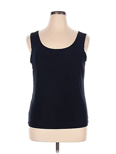 Pre-owned Travelers By Chico's Tank Top Blue Boatneck Tops