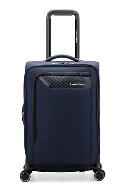 Traveler's Choice Travelers Choice Caymen 22-inch Spinner Carry-on In Blue