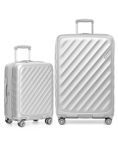 Traveler's Choice Elm 2-pc. Carry-on Hardshell Expandable Spinner Luggage Set In Silver