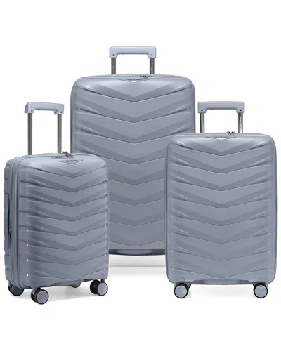 Traveler's Choice Happy Living Happy Living Expandable 3pc Luggage Set In Blue