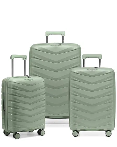 Traveler's Choice Happy Living Happy Living Expandable 3pc Luggage Set In Green
