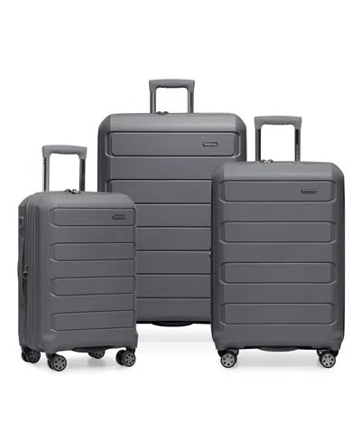 Traveler's Choice Pagosa 3-pc. Hardside Expandable Spinner Luggage Set In Gray