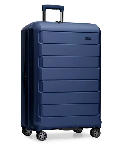 Traveler's Choice Pagosa Large Checked Hardside Expandable Spinner Luggage In Blue