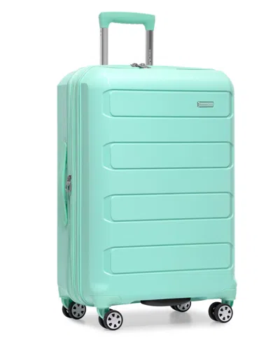 Traveler's Choice Pagosa Medium Checked Hardside Expandable Spinner Luggage In Green