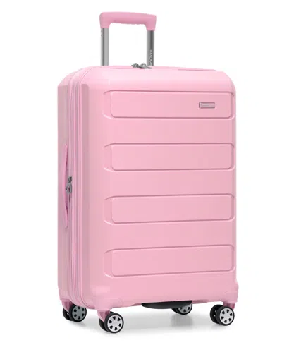 Traveler's Choice Pagosa Medium Checked Hardside Expandable Spinner Luggage In Pink