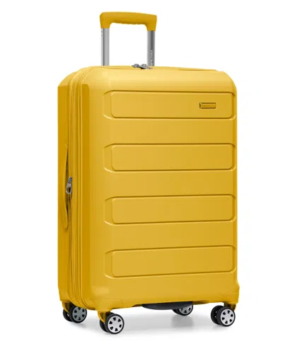 Traveler's Choice Pagosa Medium Checked Hardside Expandable Spinner Luggage In Yellow