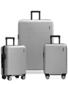 Traveler's Choice Travel Select Bridgetown Expandable 3pc Luggage Set In Silver
