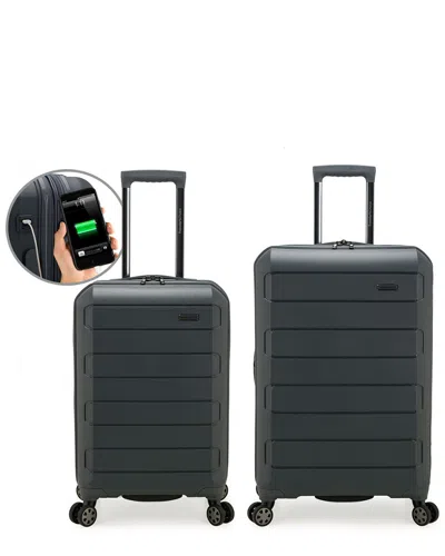 Traveler's Choice Pagosa 2pc Expandable Hardshell Spinner Set In Black