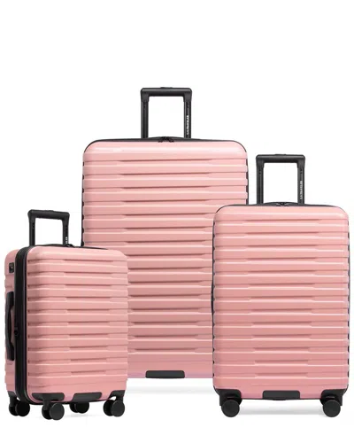 Traveler's Choice Us Traveler Boren Expandable 3pc Luggage Set In Pink