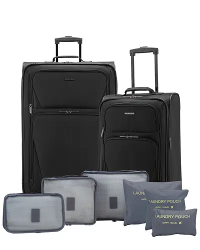 Traveler's Choice Us Traveler Forest Expandable 8pc Luggage Set In Black