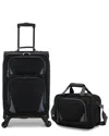 Traveler's Choice Us Traveler Forza Expandable 2pc Luggage Set In Black