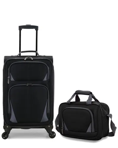 Traveler's Choice Us Traveler Forza Expandable 2pc Luggage Set In Black